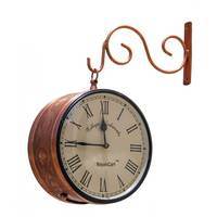 RoyalsCart Double Sided Railway Station/Platform Analog Wall Clock, Copper

