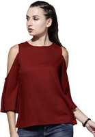 80% Off : Roadster women Maroon top @ 149 