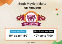Amazon - Movie tickets 40% cashback during GIS