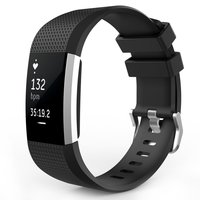 MOKO Fitbit Adjustable Sport Strap Band for Fitbit Charge 2 Heart Rate and Fitness Wristband (Black)
