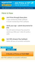 Amazon Prime: Get Amazon Prime membership of 3 Month @165 (For 18-24 Year)