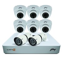 Godrej Security Solutions See Thru 1080P 8 Channel 6 Dome 2 Bullet Cameras HD Full CCTV Camera Kit (White)