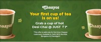 Eazydiner - Grab Your Chai At Chaayos for ₹1