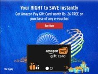 Payback : Get INR 26 Amazon Voucher Free on every purchase above INR 100