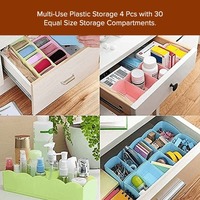 Storage Drawer Organiser For Undergarments, Socks & Accessories (Set of 4, Assorted Colours)