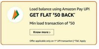 Add 50Rs Using Amazon Pay Upi and get Rs. 50 Cashback. 1st UPI transaction (user specific)