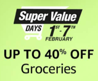(Last day) Amazon Super Value Days 1-3 Feb :- Get 10% instant Discount upto 400₹ on Amazon’s Super Value Day Store or Pantry Store on Payment above 2500₹ using SBI Credit Cards