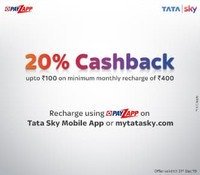 Tatasky: Get Rs.50 cashback On Recharge Of Rs.200 and more