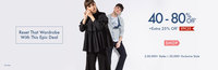 AJio : 40 - 80% off + Extra 25% off  on 2 Lakh+ Styles