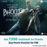 Paytm -Purchase Movie Pass at Rs.99 & Get 100% Cashback up to Rs.250 on Bhoot Part One: The Haunted Ship movie Tickets