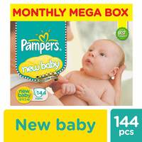 Pampers Active Baby Diapers, New Born (144 Count)