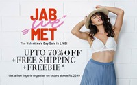 Zivame Valentines day sale - Upto 70% off + Free shipping + Freebies + Upto 500 cashback via paypal