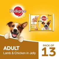 Pedigree Vital Protection Adult Wet Dog Food, Chicken & Lamb in Jelly, 13 Packs (13 x 400g)