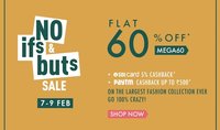 Ajio : No IFs & BUTs Sale [ Till 9Th February] - Flat 60% off