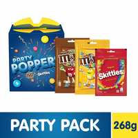 Party Poppers Assorted Chocolates and Candy Gift Pack (M&M's, Skittles)- 268g

