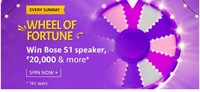 Amazon Wheel of Fortune : Spin n Win(Win Bose S1 Speaker, 20k & More)