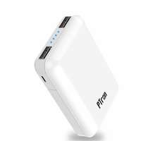 PTron Dynamo Z 10000mAh Li-Polymer Power Bank, BIS Certified, Ultra-Compact, 2.4A Fast Charging, 2 USB Ports Power Bank with Micro USB Cable for All Mobiles (White)