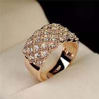 Luxurious Geometric Alloy Czech Diamond Ring