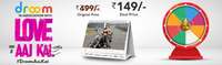 Droom Love aaj kal spin & win - Code for helmet at 99, car perfume at 29, sipper at 29