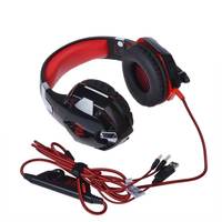 Kotion Each G2100 Over Ear Gaming Headphones with Mic, LED and vibration (Black/Red

