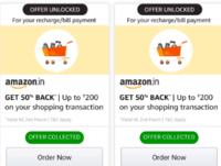 Amazon 100% cashback upto 400 on Shopping (Account Specific)