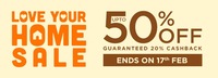 Pepperfry Sale - Up to 50% off + 20% cash back 
(Ends on 17th Feb)