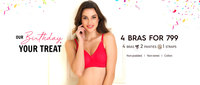 Clovia Buy 4 Bra At Rs.799 + Extra 5% off On Online Payment