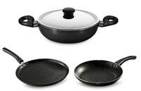 Butterfly Cordial Induction Base Non-Stick Aluminium Kitchen Set, 4-Pieces, Black

