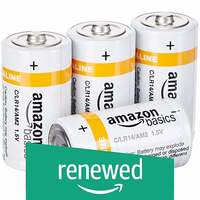 (Renewed) AmazonBasics C Cell Everyday Alkaline Batteries (4-Pack)