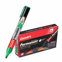 Luxor 1222 Refillable Permanent Marker - Green - Box of 10 