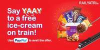 Order a meal on Train using RailYatri via PayPal and get a free Kwality Walls ice-cream