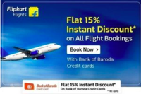 Flat 15% Discount upto Rs 10000 on Flights (Bank of Baroda Credit Card)