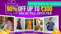 90% off upto 300 on all products