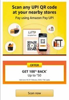 Amazon Scan and Pay offer 100% up to Rs 50 back (User Specific)
