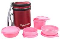 Signoraware Perfect Lunch Box with Bag, 15cm, Pink

