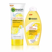 Garnier Skin Naturals Light Complete Facewash & Garnier Skin Naturals Light Lotion, 175 ml (Pack of 2)

