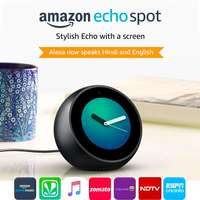 Echo Spot - Smart Alarm Clock with Alexa - Black 