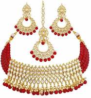 Sukkhi Gold Plated Kundan Pearl Fancy Choker Necklace Set with Earrings
