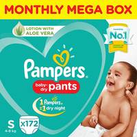 Pampers Small Size Diaper Pants Monthly Box Pack, 172 Count 