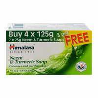 (pantry)Himalaya Neem & Turmeric Soap - 125g (Pack of 4) + Pack of 2 of 75g Free