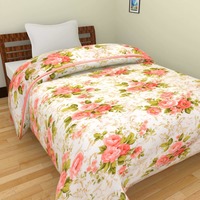 JaipurCrafts 220 TC Flowers Print Reversible Poly Cotton Single Bed AC Comfort/Blanket/Quilt @399.

