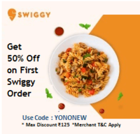 Flat 50%* off upto ₹125 for first Order Placed on Swiggy through YONO sbi app