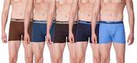 LUX VENUS Men's Plain Cotton Boxers (Pack of 5)(Venus_ICDF_DRW_AST_95_5PC_Multi Color) @ Rs 167 or 385 depending on size  