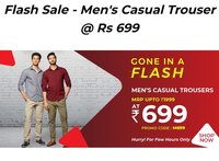 Men's Casual Trousers mrp upto ₹1999 @ flat ₹699