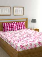Raymond Home 144 TC Cotton Double Abstract Bedsheet  (Pack of 1, Pink)