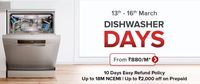 Dishwasher Days  [13th-16th March'20] Upto Rs.2000 of on Prepaid + Extra Rs 1000 off with 200 coins