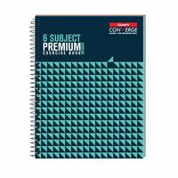 Luxor 6 Subject Spiral Premium Exercise Notebook, Single Ruled - (20.3cm x 26.7cm), 300 Pages