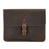 Rohit Bal Dark Brown Brush Antique Leather Portfolio