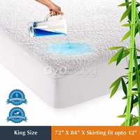 OYO BABY Cotton Terry Waterproof Mattress Protector-White (72"x84"x fit: 4"-12")

