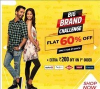 Big Brand Challenge Flat 60% Off Only For 2 Days At Brand Factory 